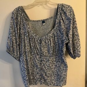 Old Navy Fitted Puff Sleeve Smock Top